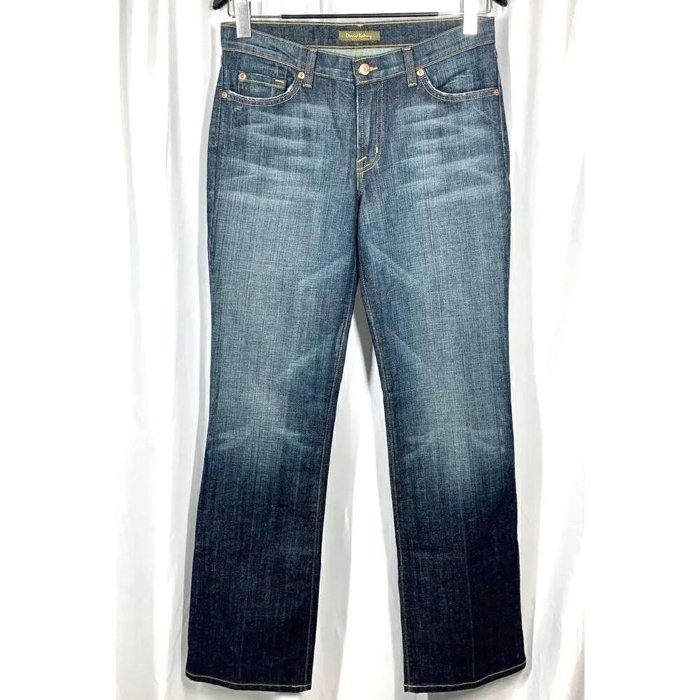 David Kahn Slight Bootcut Jeans Mid Rise Rhinestone Pockets Med Wash Women 8L